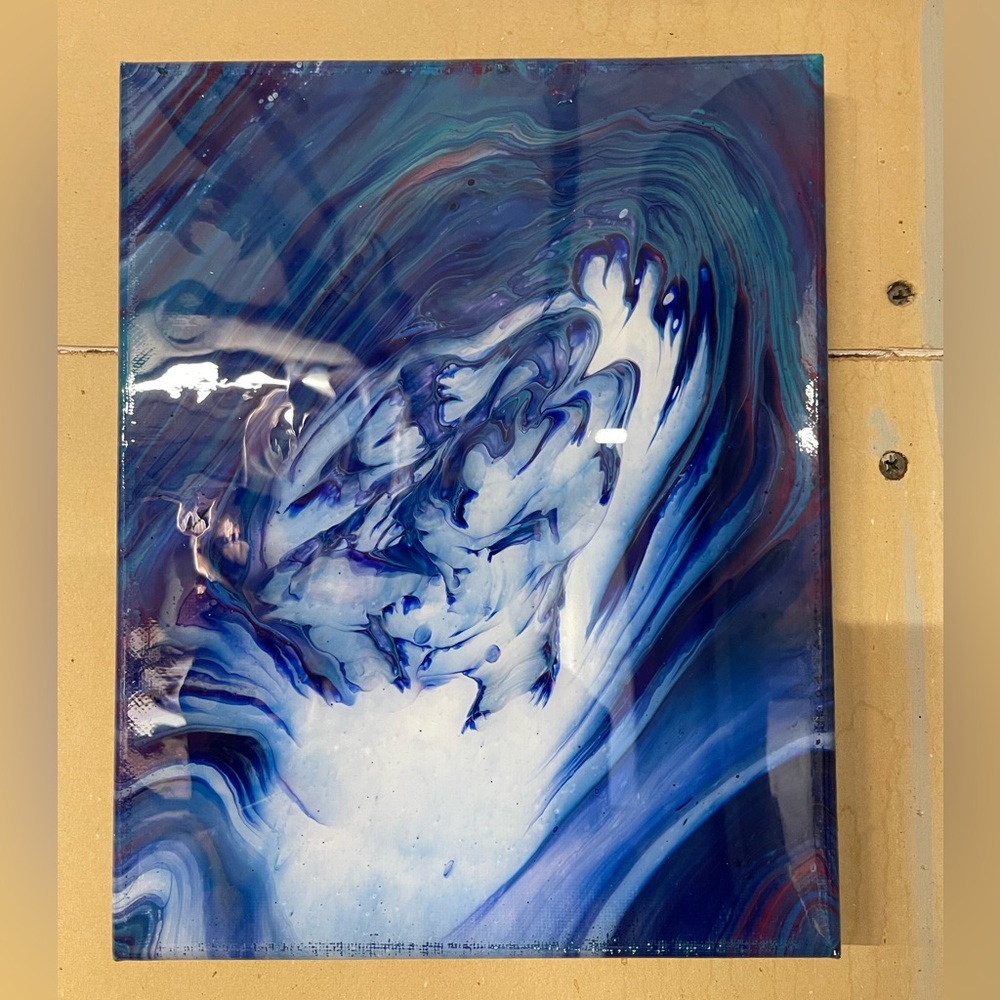 Abstract Blue Swirl Canvas Art